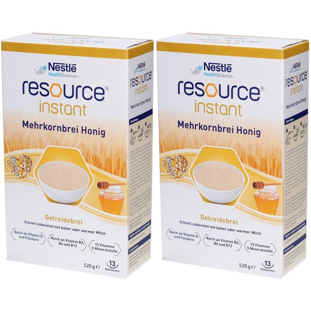 Resource instant Mehrkornbrei Honig Pulver 2x 2x520 g