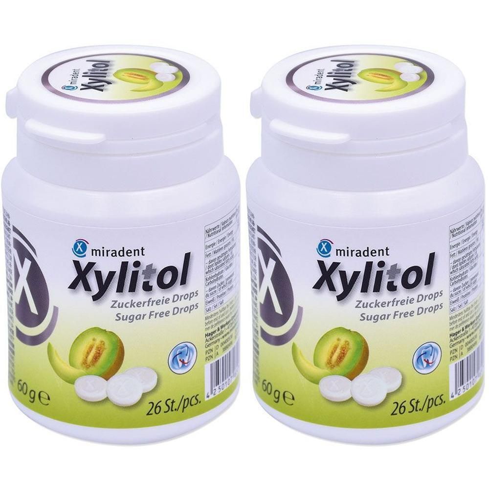 Miradent Xylitol Drops Melon Dose 2x 2x60 g Bonbons