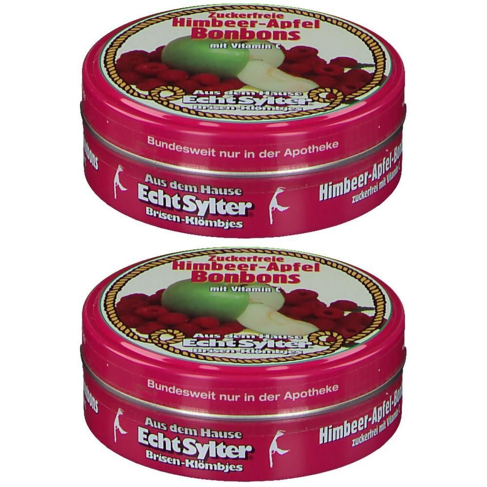 Echt Sylter Himbeer-Apfel Bonbons zuckerfrei 2x 2x70 g