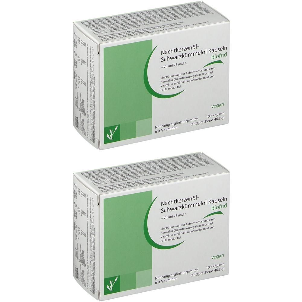 Nachtkerzenöl-Schwarzkümmelöl Kapseln Biofrid 2x 2x100 St