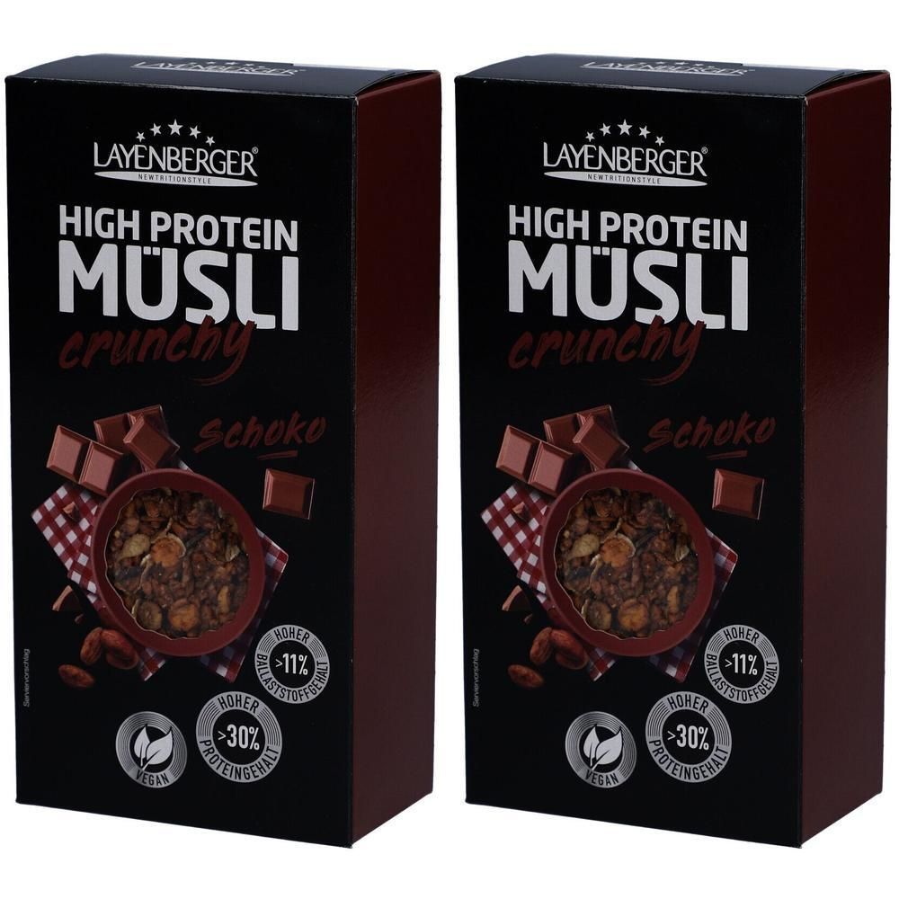 Layenberger High Protein Crunchy Müsli Schokolade 375g 2x 2x375 g