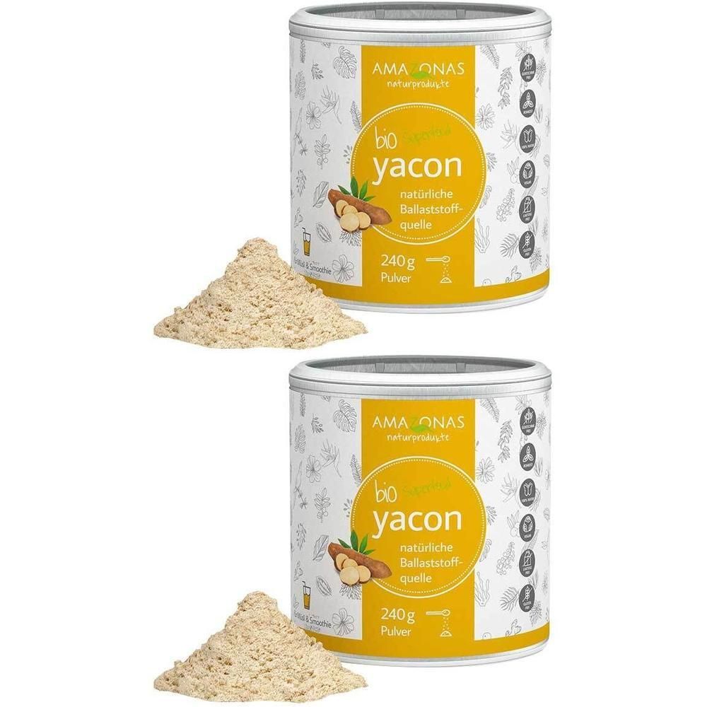 Yacon 100% Bio pur natürliche Süße Pulver 2x 2x240 g