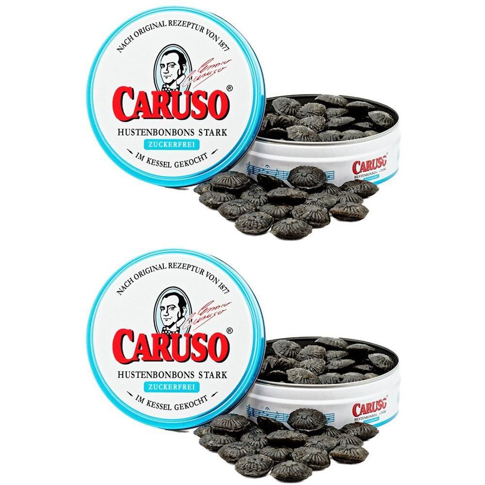 Caruso Hustenbonbons stark zuckerfrei 2x 2x50 g Bonbons