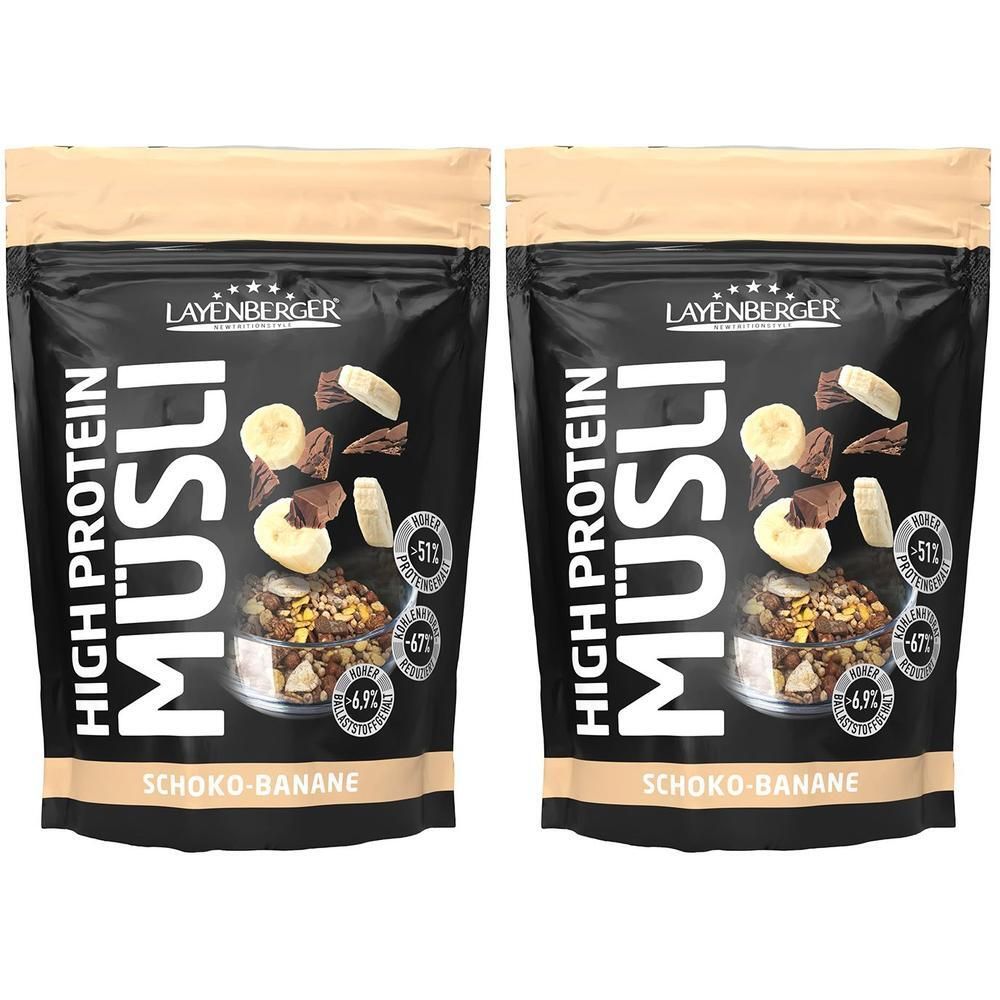 Layenberger High Protein Müsli Schoko-Banane 2x 2x390 g