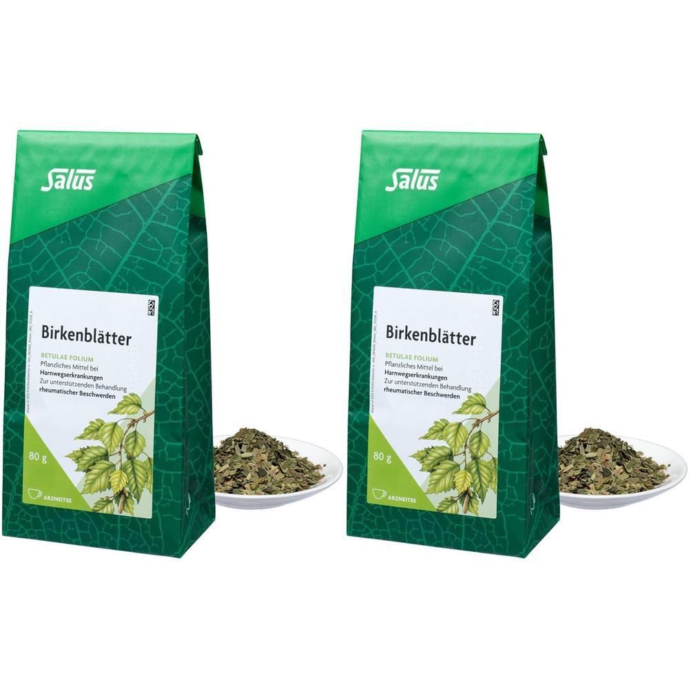 Birkenblätter Tee Bio Betulae folium Salus 2x 2x80 g