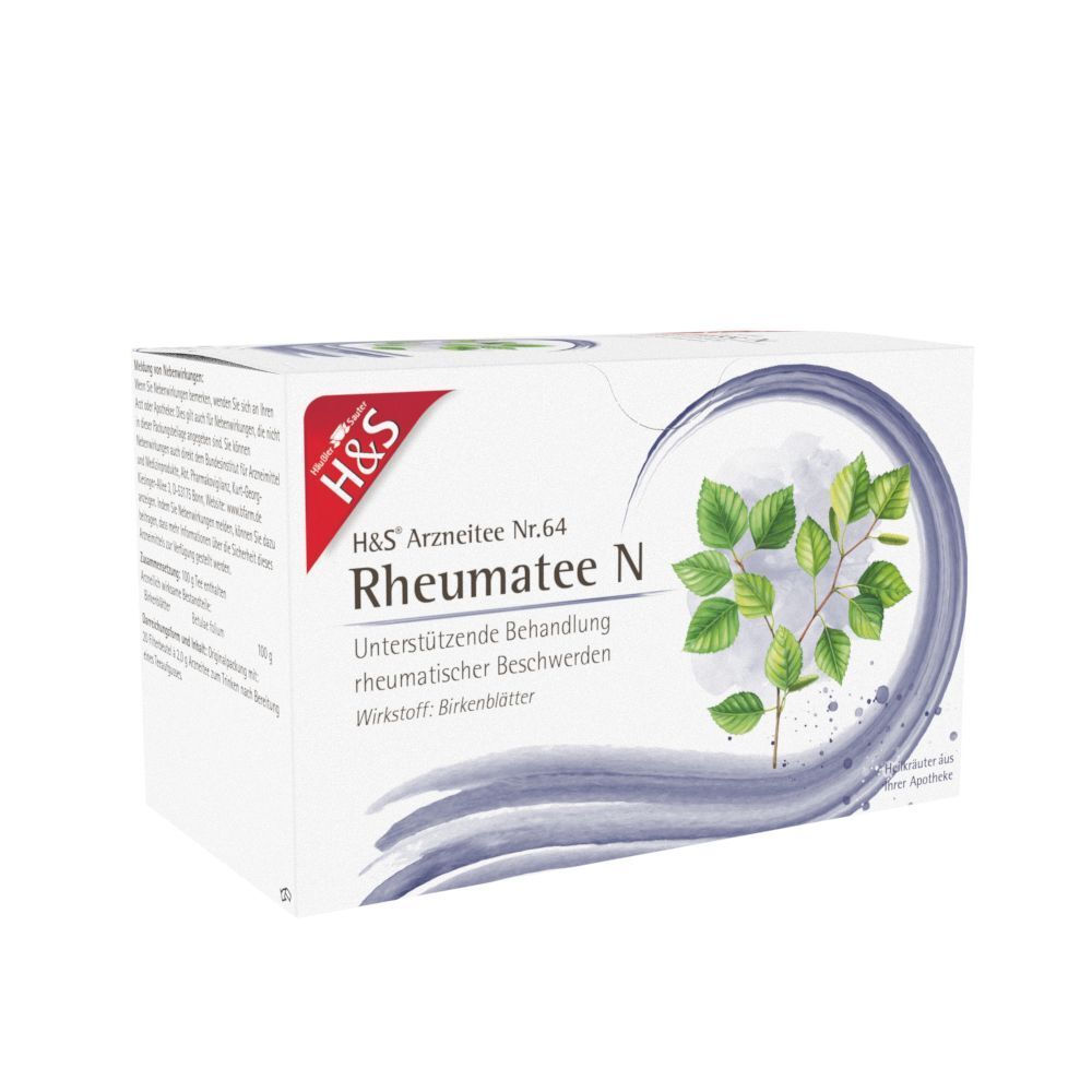 H&S Rheumatee N Packung, zur Linderung rheumatischer Beschwerden. Enthält Birkenblätter.