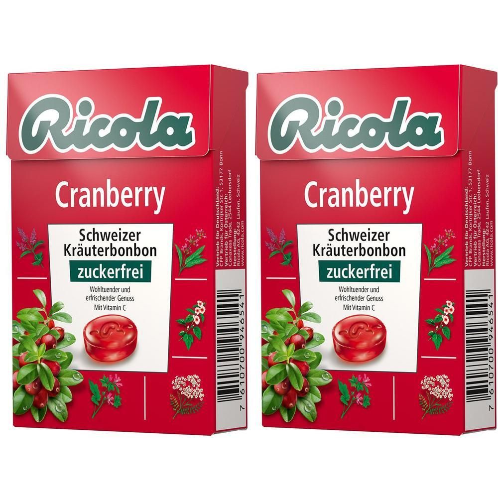 Ricola o.Z.Box Cranberry Bonbons 2x 2x50 g