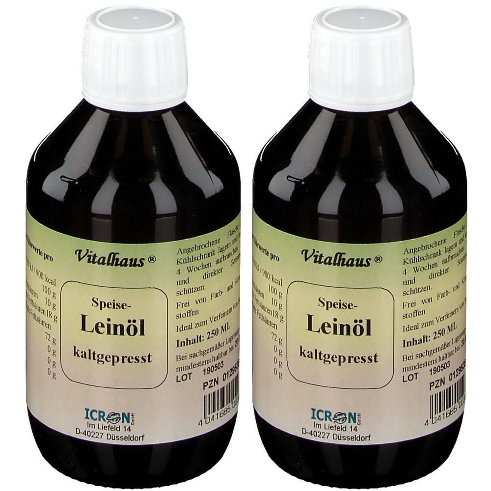 Leinöl Kaltgepresst Vitalhaus 2x 2x250 ml Öl
