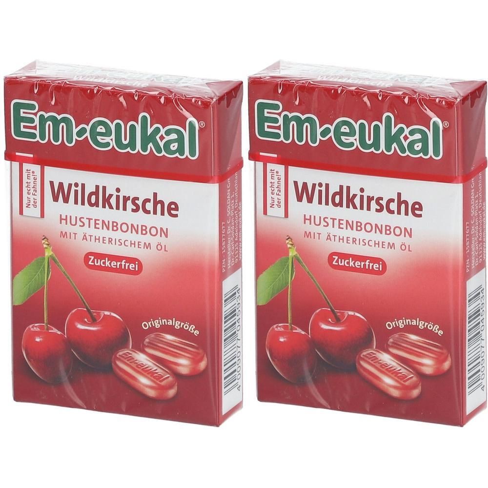 Em-Eukal Bonbons Wildkirsche zuckerfrei Box 2x 2x50 g