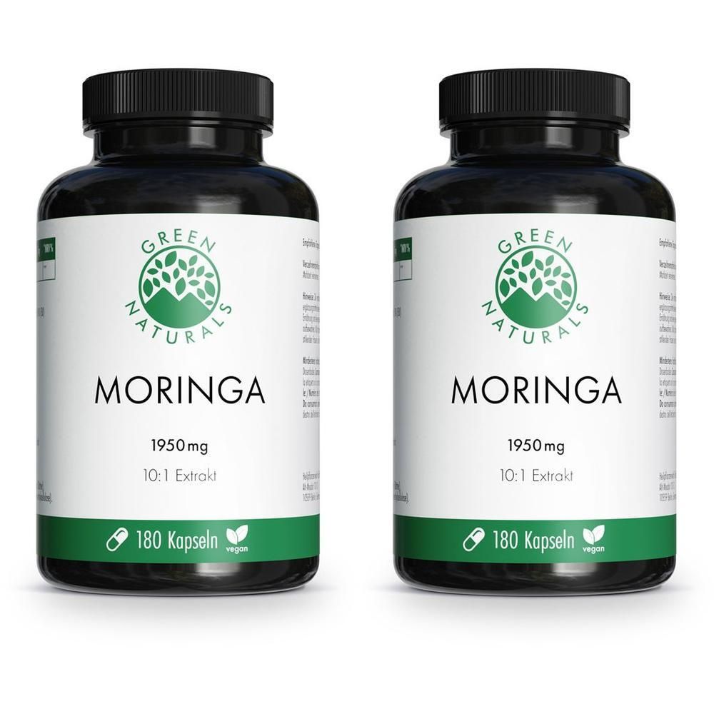 Green Naturals Moringa 1950 mg Kapseln vegan 2x 2x180 St