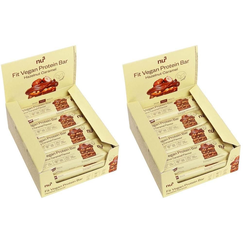 Fit Vegan Bar Hazelnut Caramel 2x 2x12x50 g