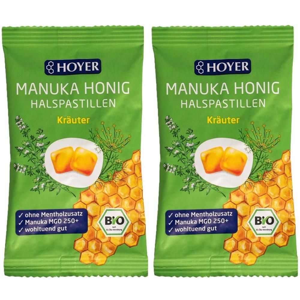 Hoyer Manuka Honig Kraeute Bio 2x 2x30 g Pastillen