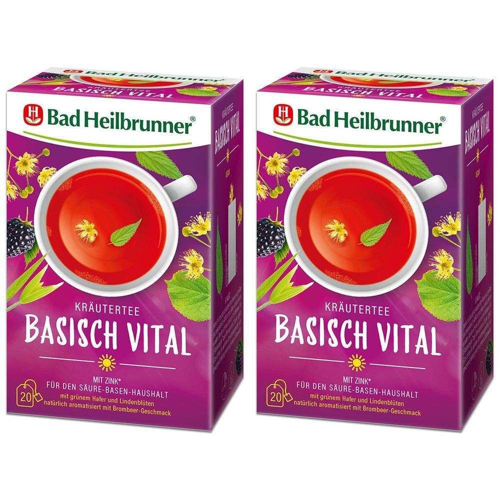 BAD Heilbrunner Basisch Vital Tee Filterbeutel 2x 2x20x2 g