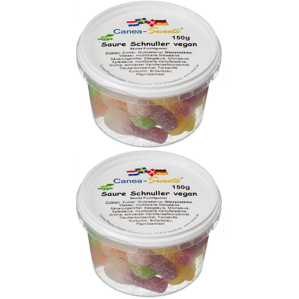 Saure Schnuller vegan Canea-Sweets 2x 2x150 g Bonbons