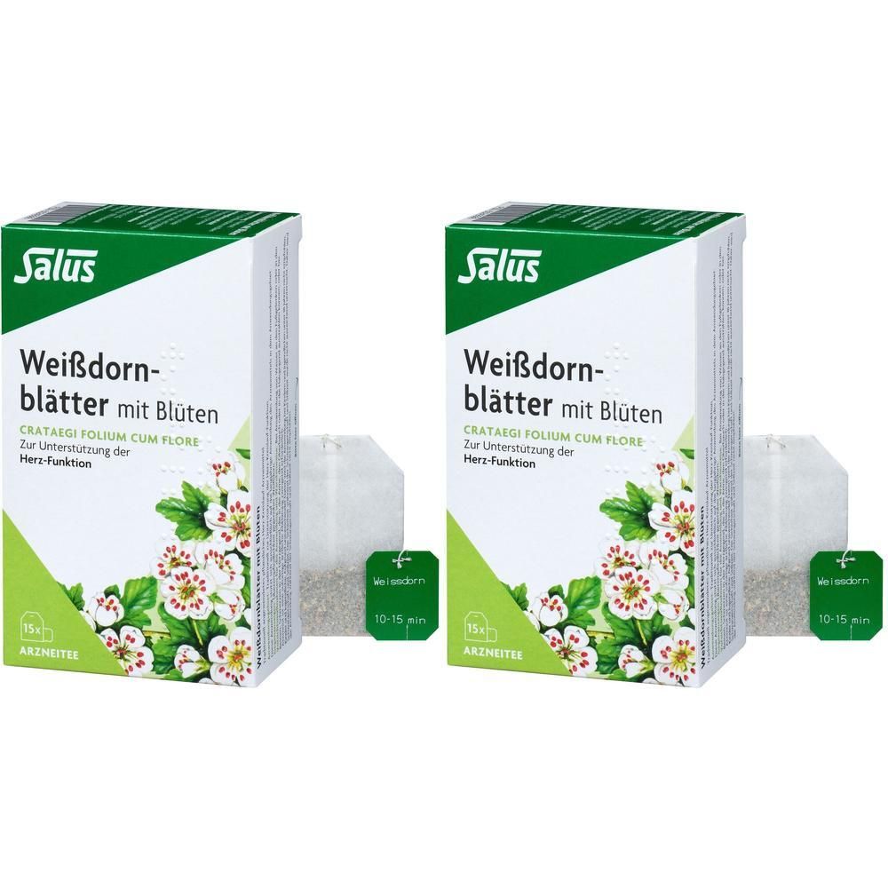 Weissdornblätter m.Blüten Arzneitee Bio Salus Fbtl 2x 2x15 St Filterbeutel