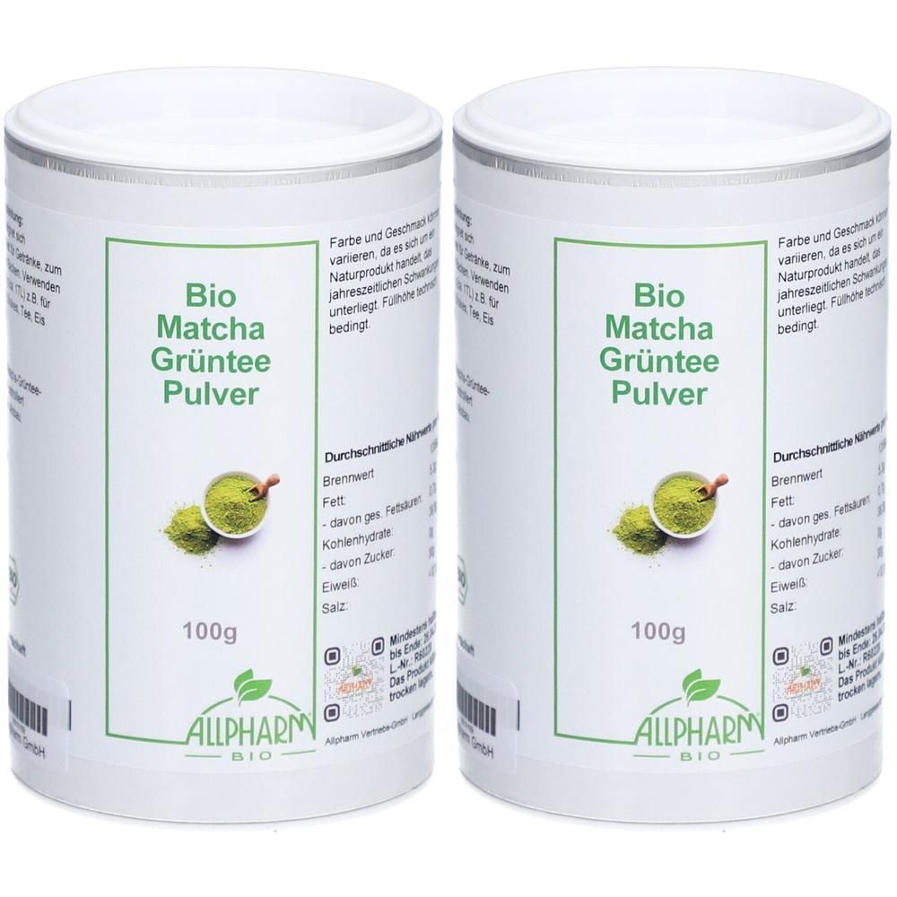 BIO Matcha Grünteepulver Allpharm 2x 2x100 g Pulver