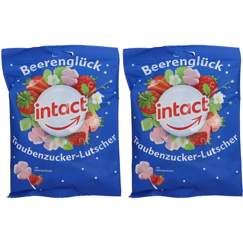 Intact Traubenzucker Lutscher Beerenglück 2x 2x75 g Bonbons