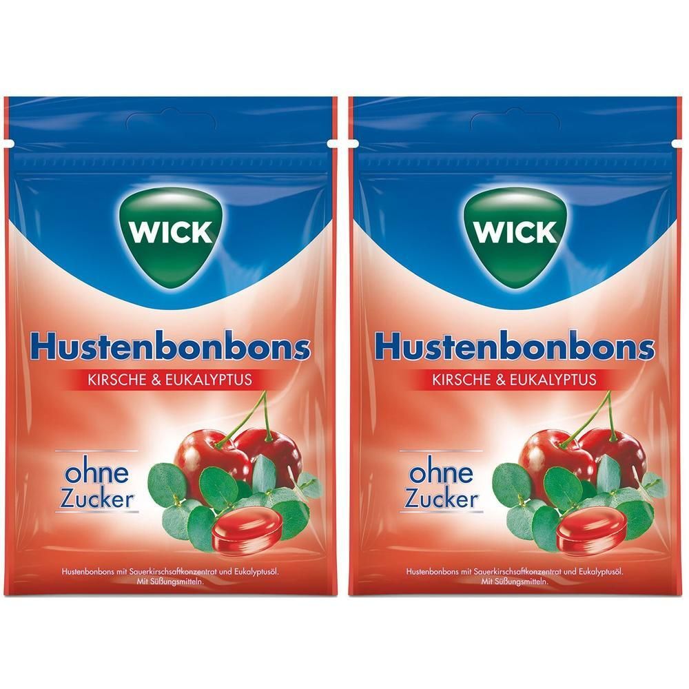 Wick Wildkirsche & Eukalyptus Bonbons o.Zucker Btl 2x 2x72 g