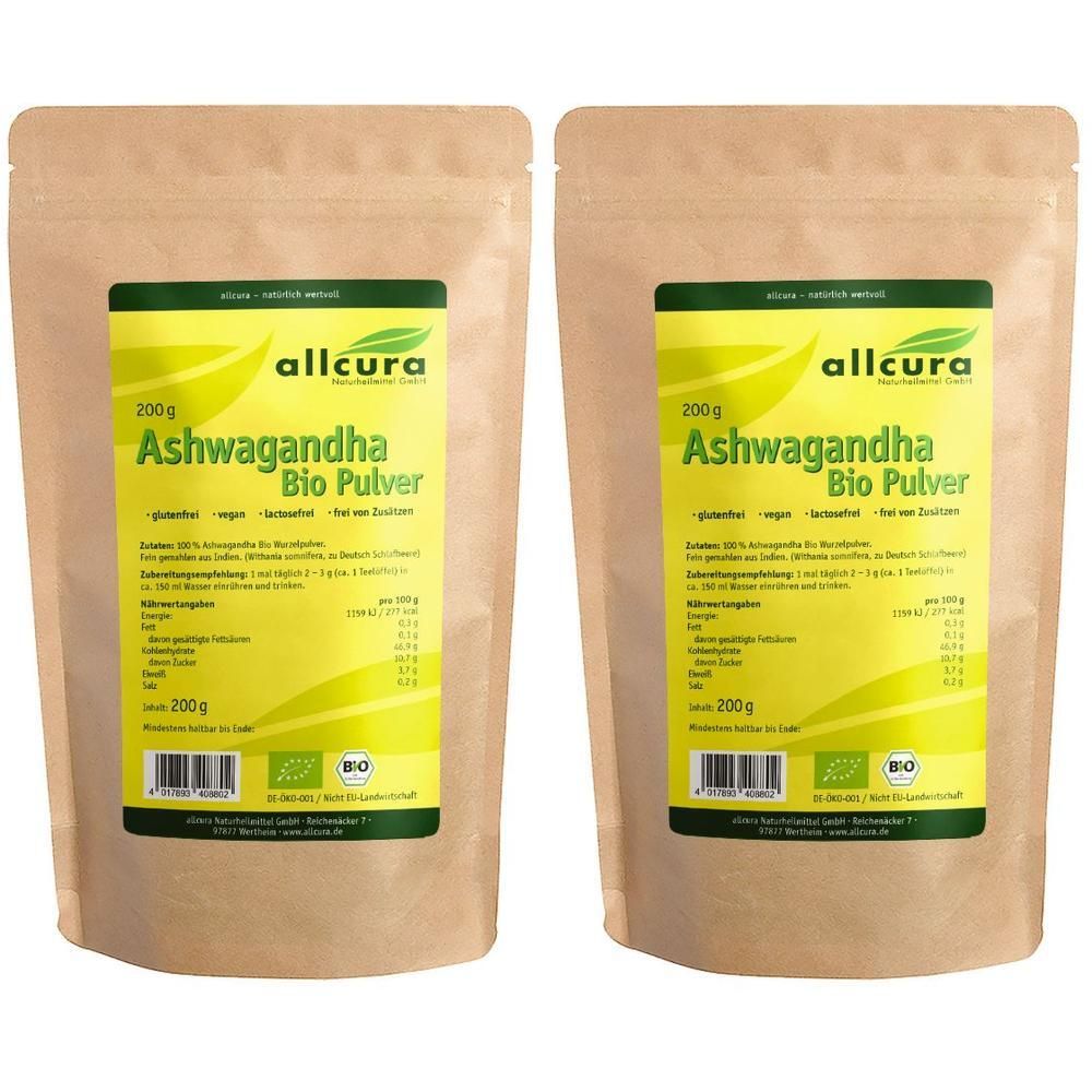 Ashwagandha BIO Pulver 2x 2x200 g