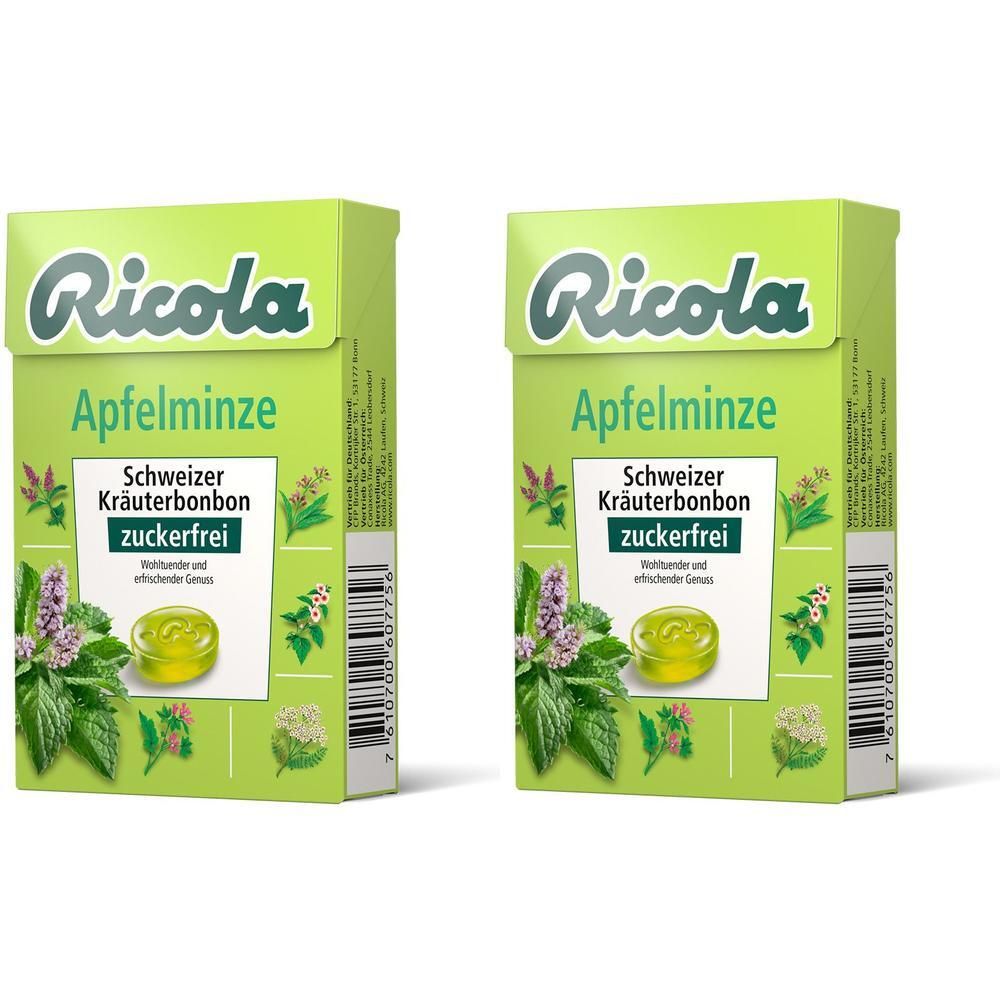 Ricola o.Z.Box Apfelminze Bonbons 2x 2x50 g