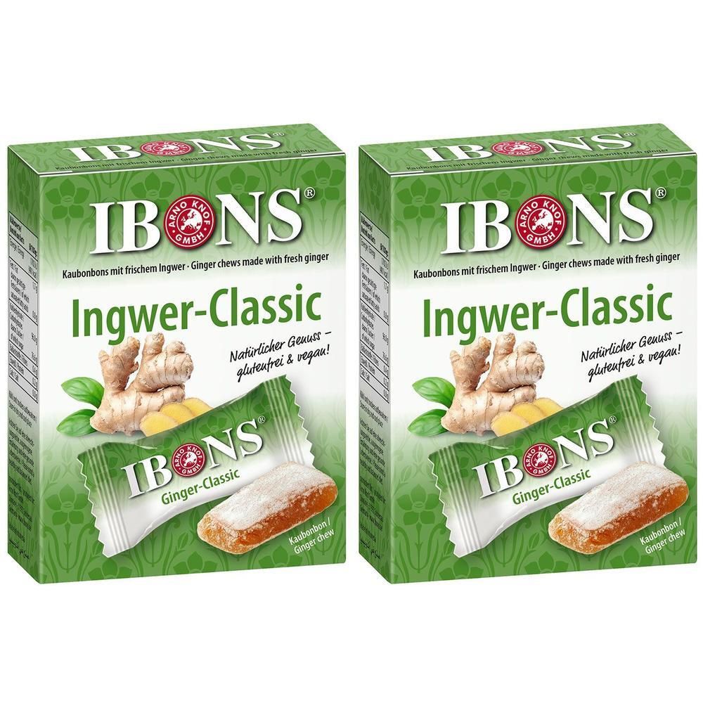 Ibons Ingwer Classic Box Kaubonbons 2x 2x60 g Bonbons