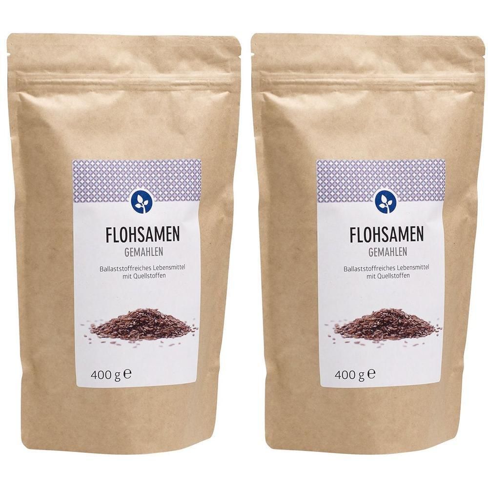 Flohsamen Gemahlen Pulver 2x 2x400 g
