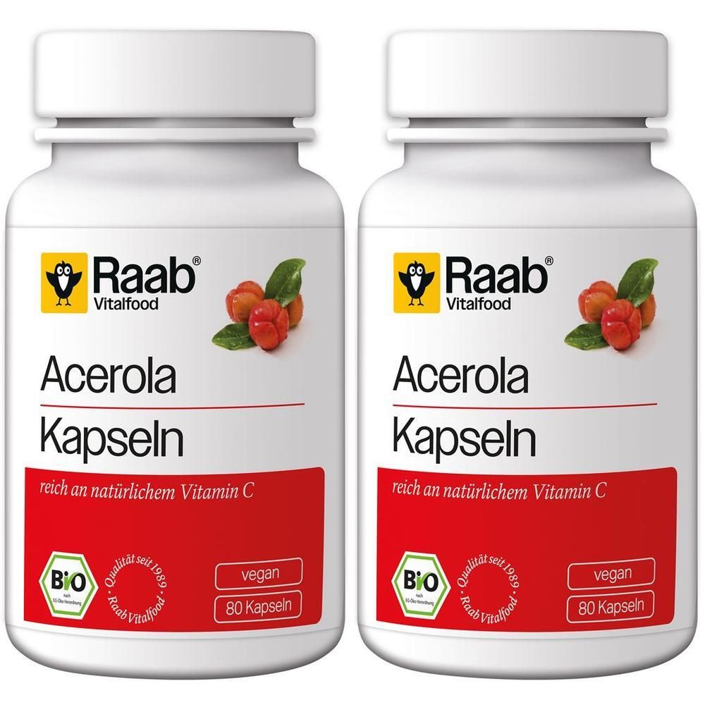 Raab Vitalfood Acerola Kapseln Bio 2x 2x80 St