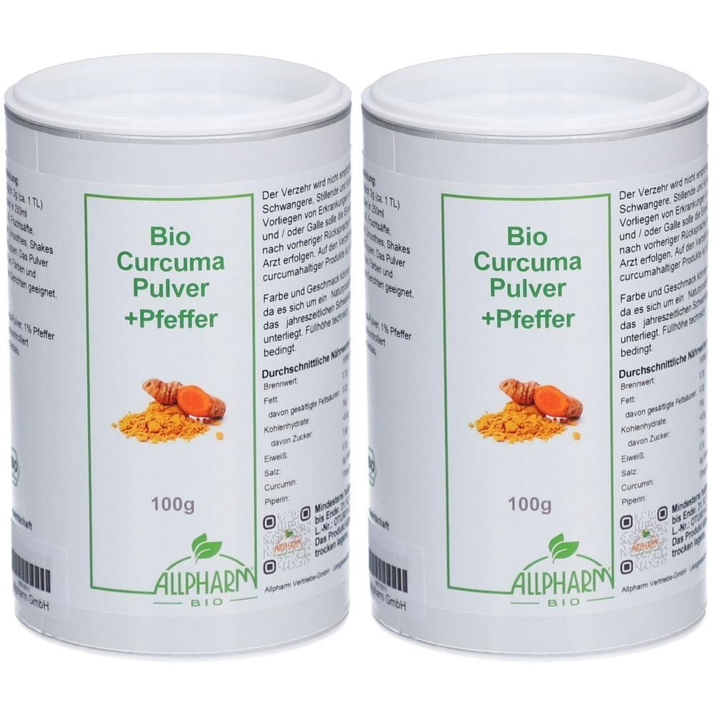 BIO Curcuma mit Pfeffer Pulver 2x 2x100 g