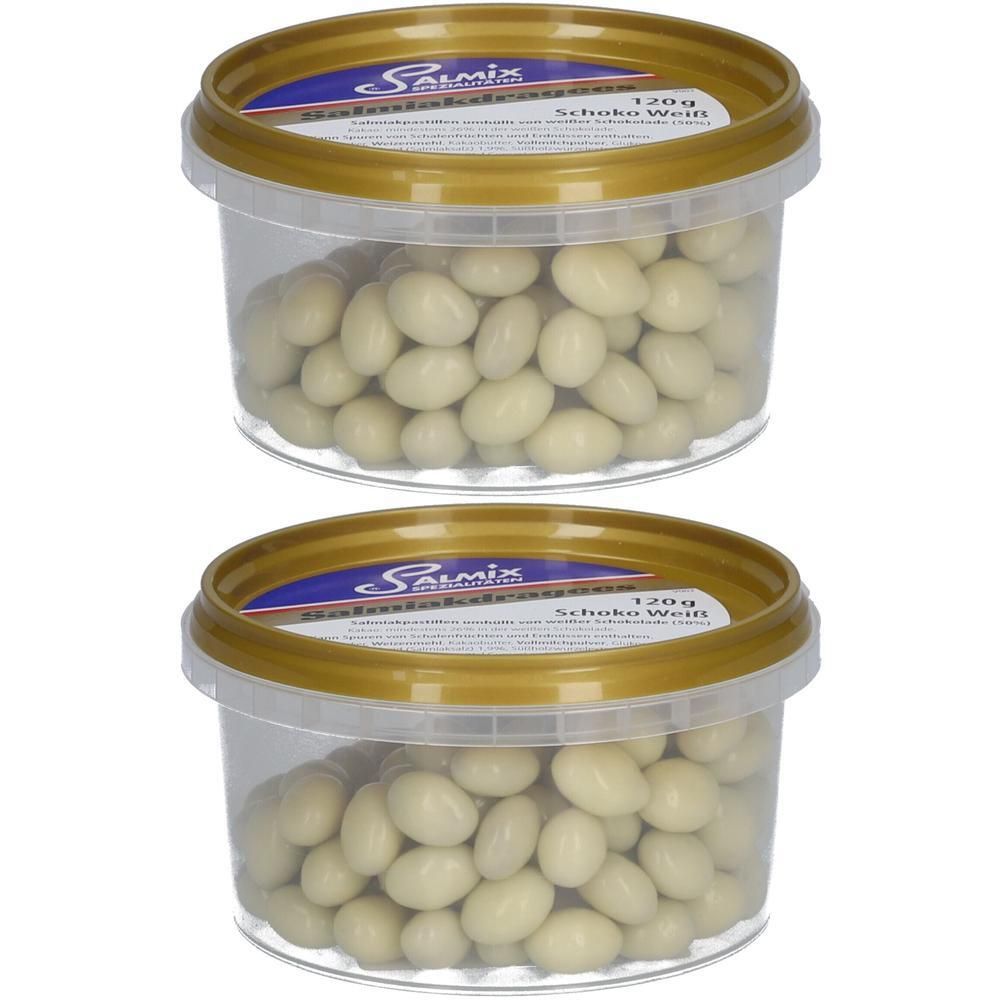 Salmix Salmiakdragees Schoko weiß 2x 2x120 g Dragees