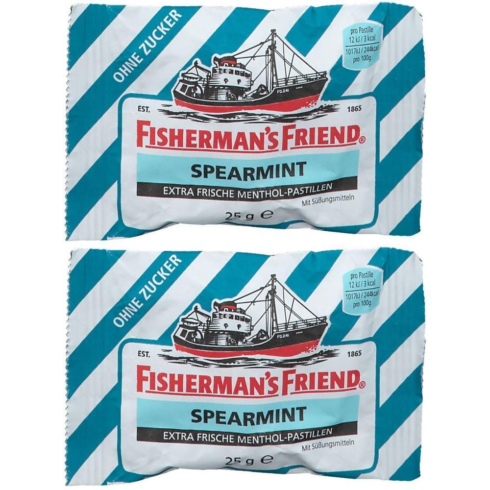 Fishermans Friend Spearmint ohne Zucker Pastillen 2x 2x25 g