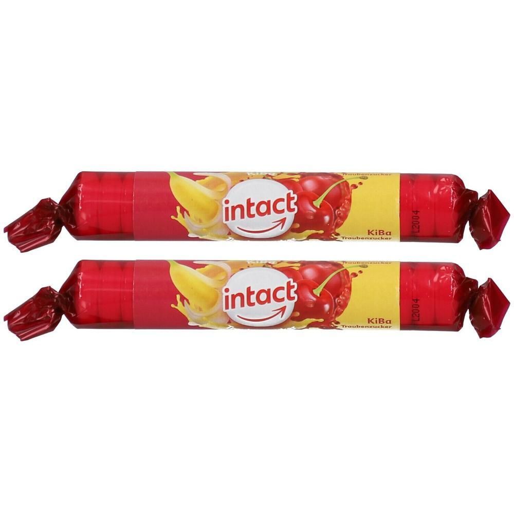 Intact Traubenzucker Rolle Kirsche-Banane 2x 2x40 g Bonbons