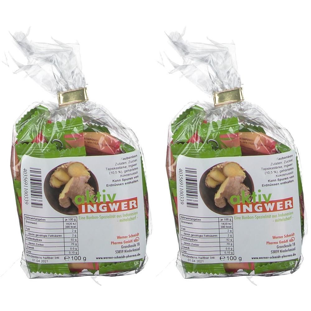 Aktiv Ingwer Bonbons 2x 2x100 g