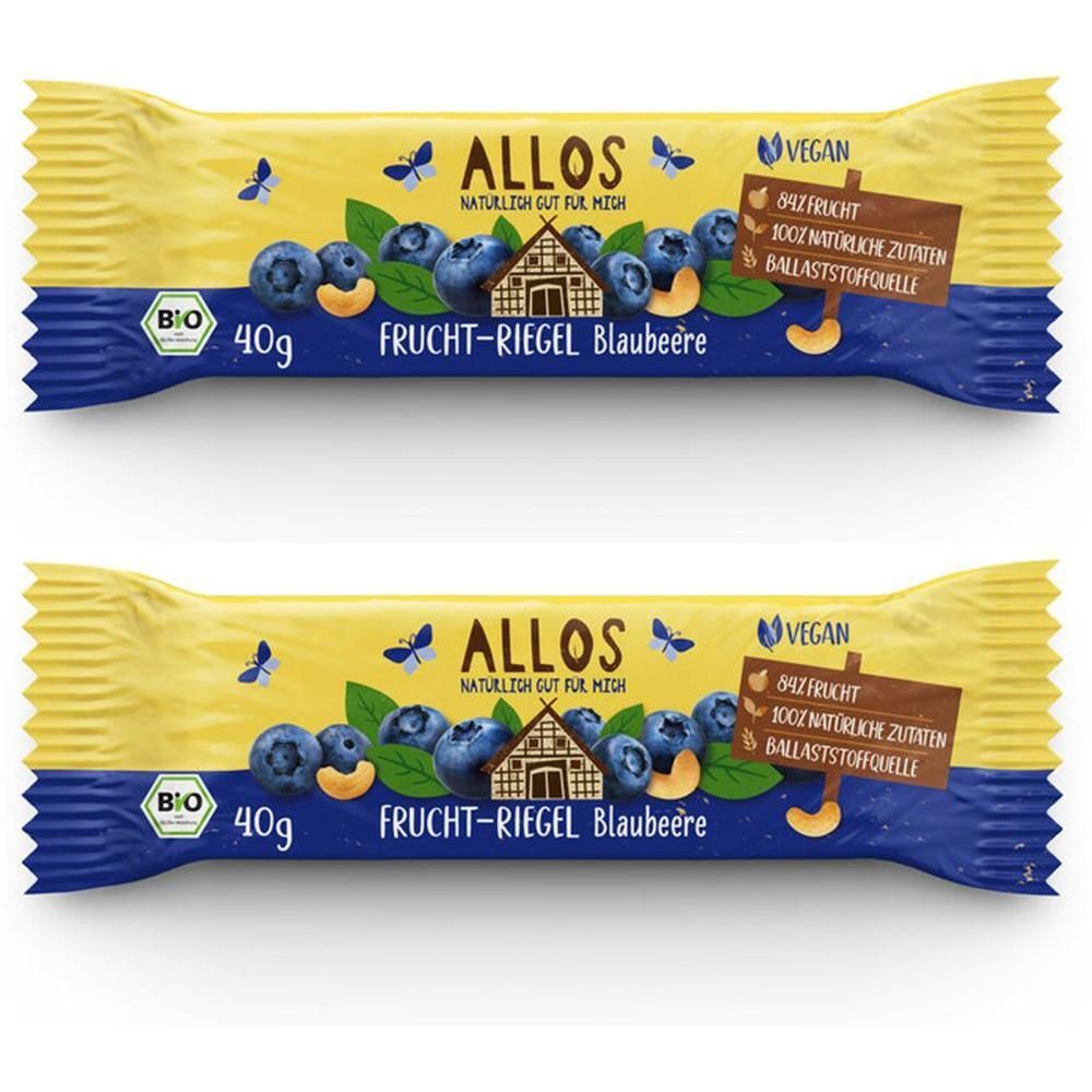 Allos Frucht-Riegel Blaubeere Bio 2x 2x40 g