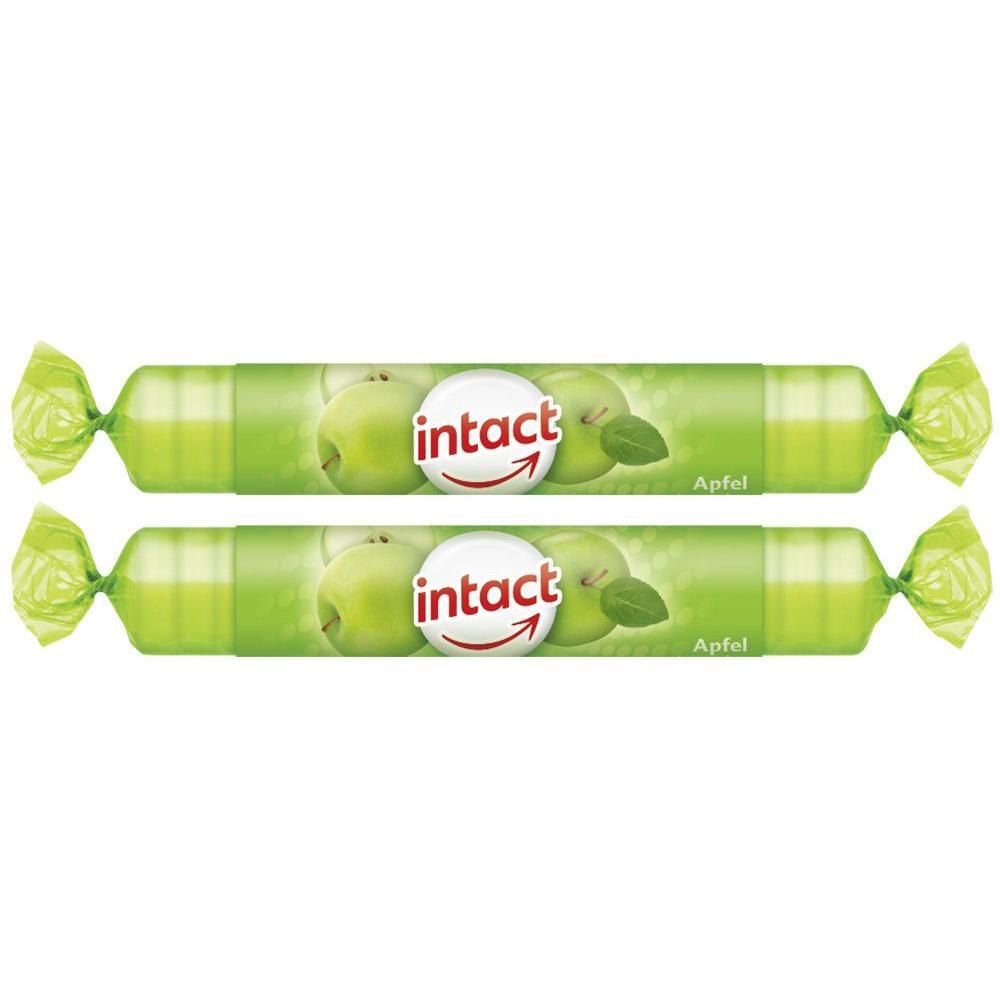 Intact Traubenzucker Rolle Apfel 2x 2x40 g Tabletten