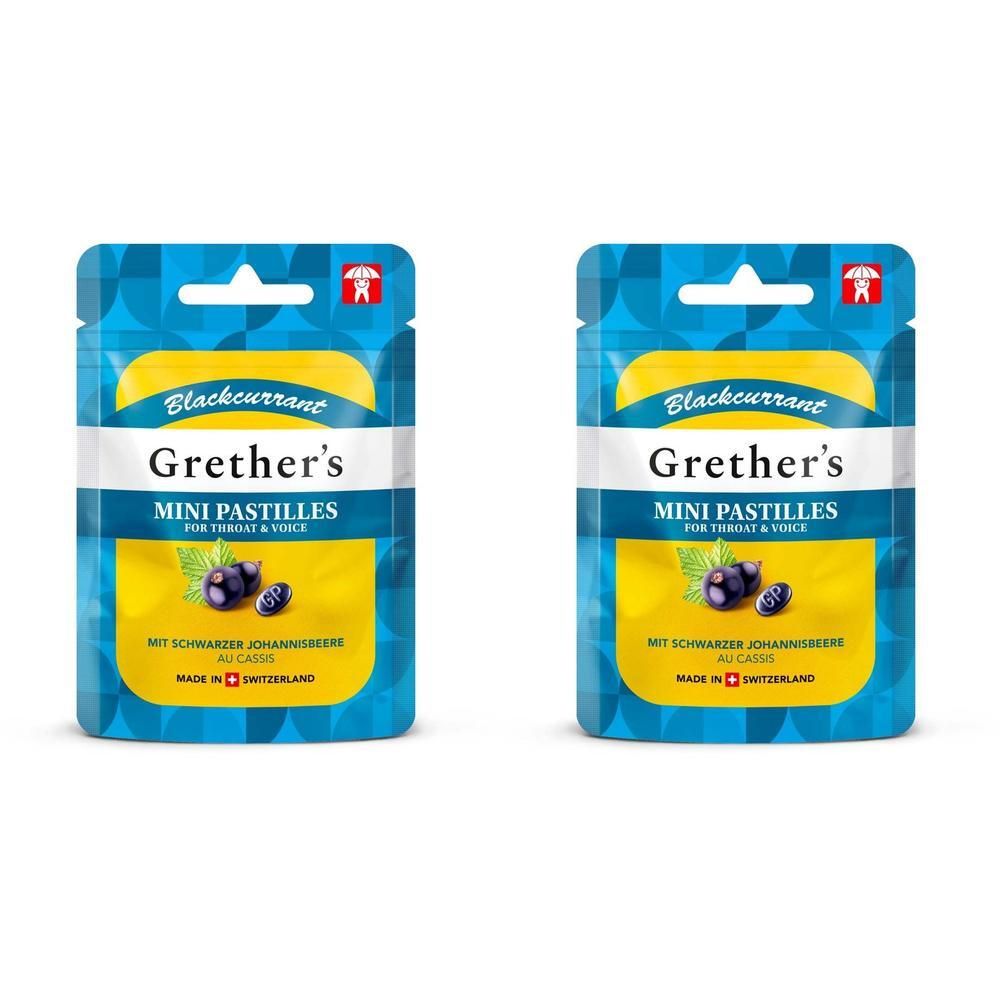 Grethers Blackcurrant zuckerfrei Past.Mini Beutel 2x 2x30 g Pastillen