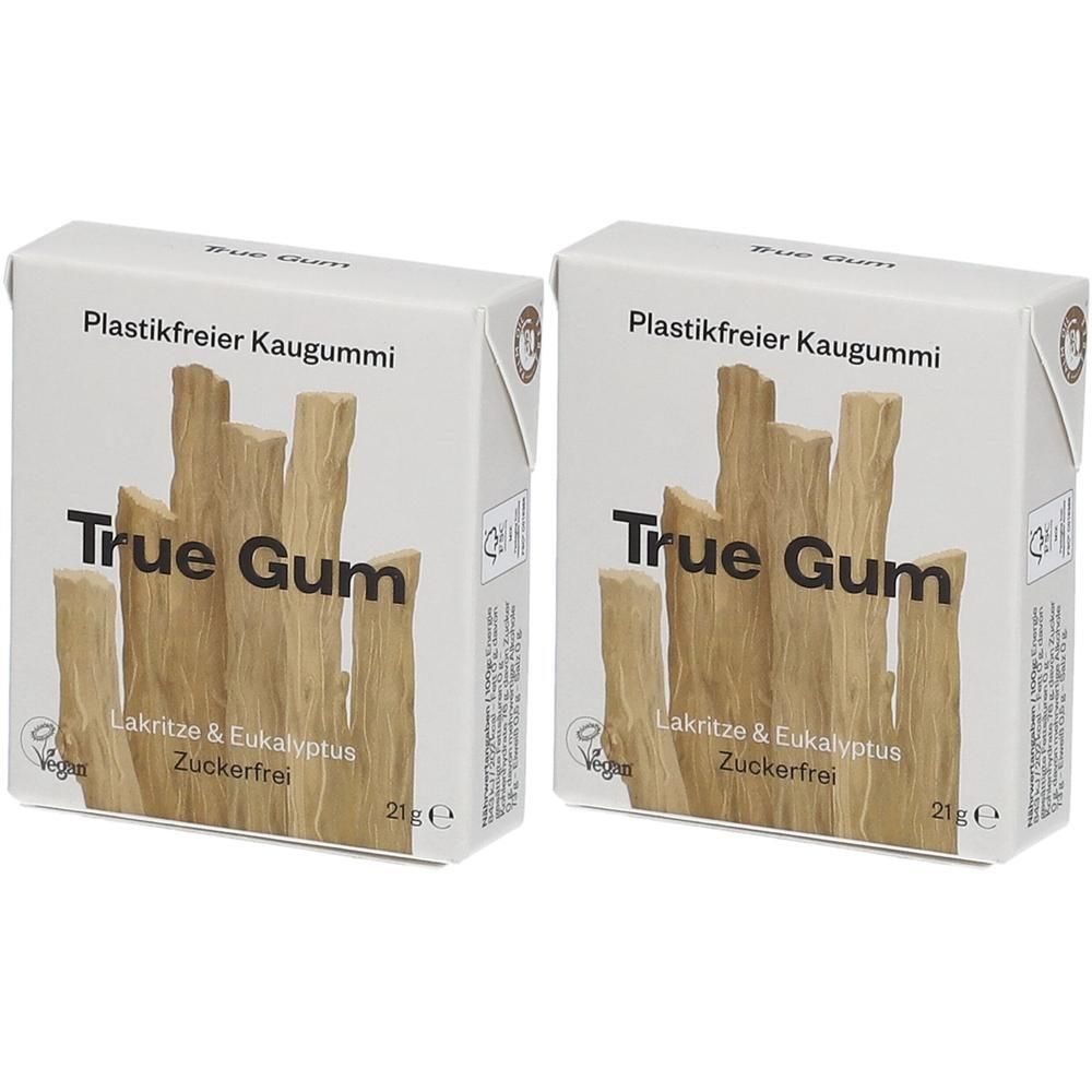 True Gum - Lakritze & Eukalyptus, 21g 2x 2x21 g Kaugummi