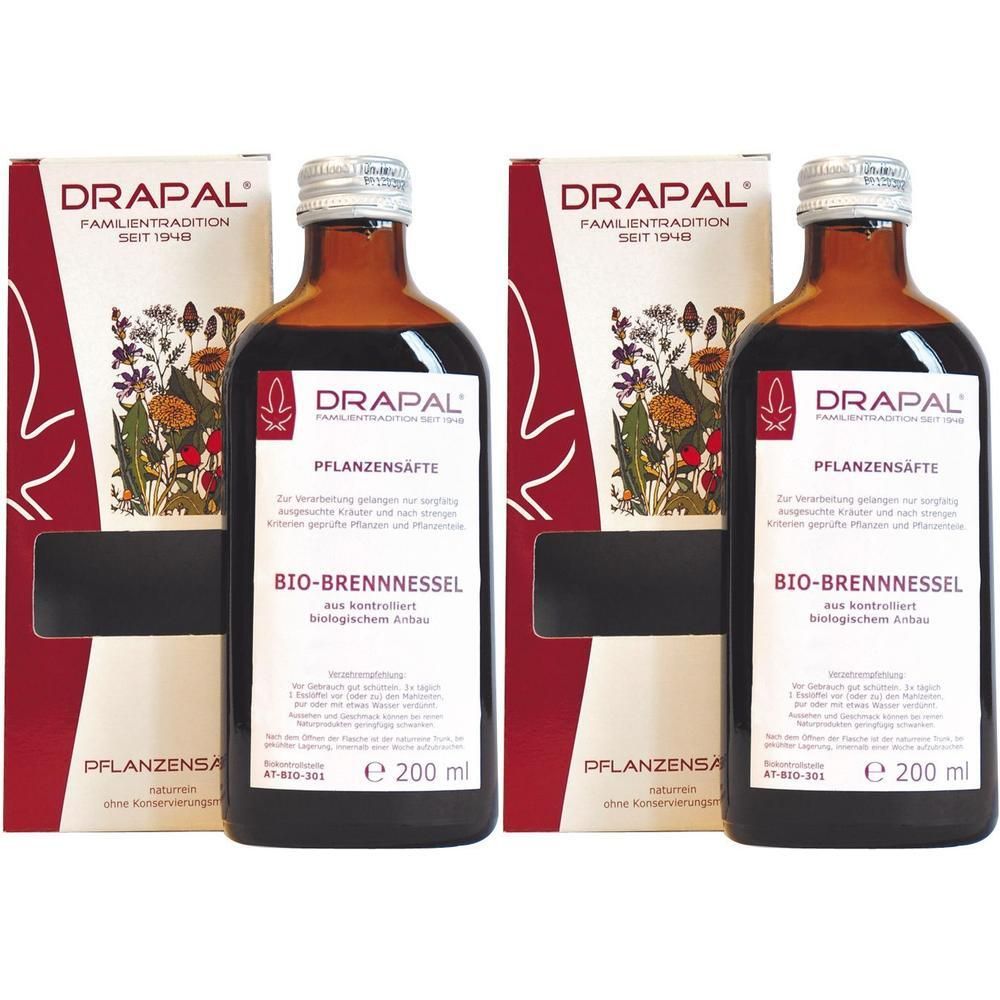 Brennesselblätter Bio Pflanzensaft Drapal 2x 2x200 ml Saft