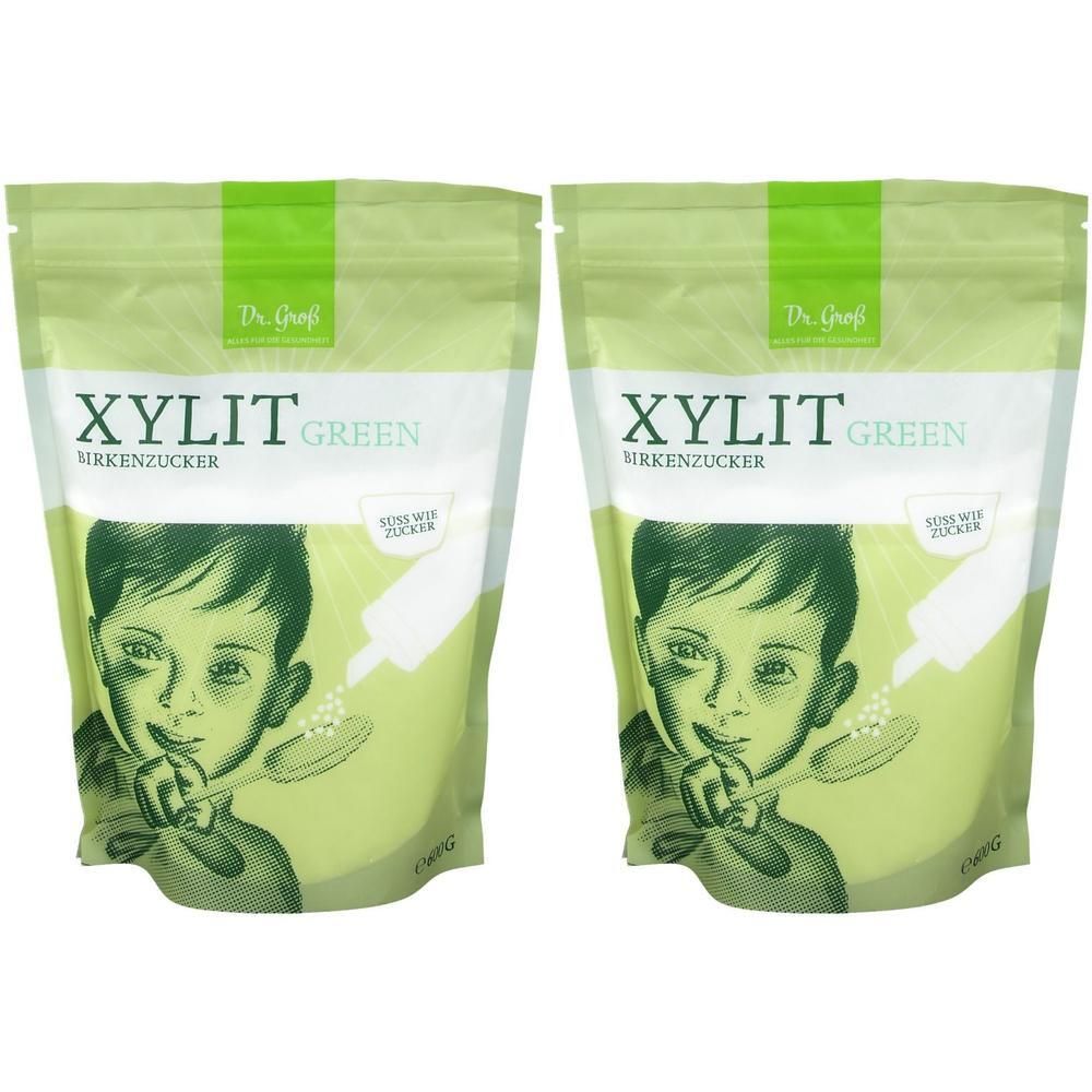 Xylit green Birkenzucker Pulver 2x 2x600 g