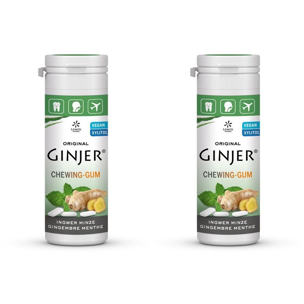 Ingwer Ginjer Kaugummi Minze 2x 2x30 g
