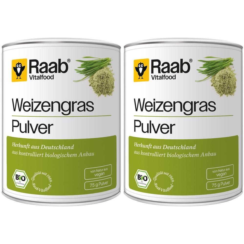 Raab Vitalfood Weizengras Bio Pulver 2x 2x75 g
