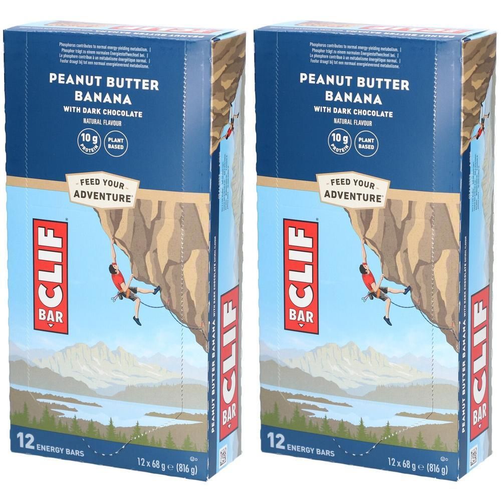 Clif Bar, Peanut Butter Banana Dark Chocolate 12x68g 2x 2x12x68 g