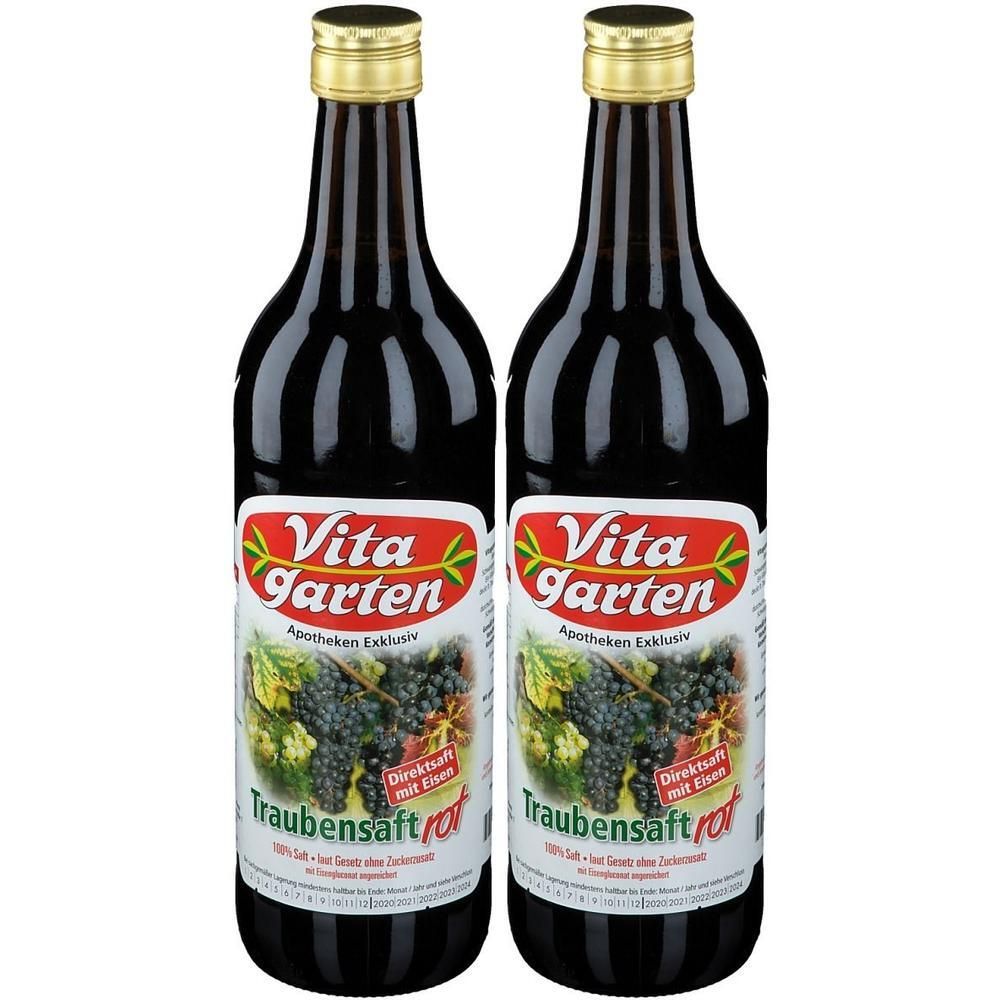 Vitagarten roter Traubensaft 2x 2x750 ml Saft