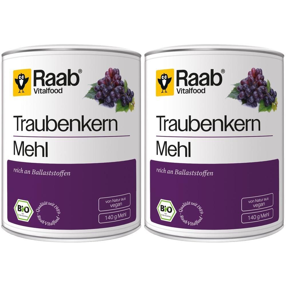 Raab Vitalfood Traubenkernmehl Bio Pulver 2x 2x140 g