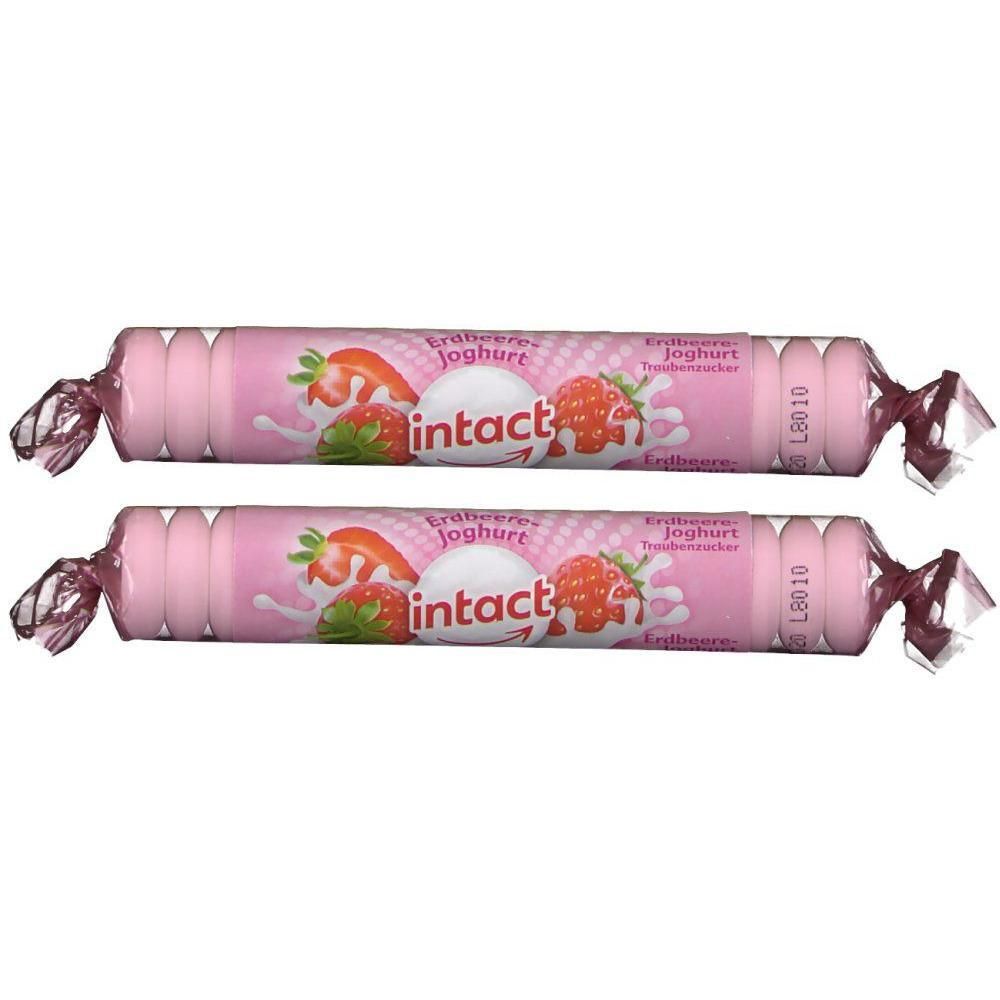 Intact Traubenzucker Rolle Erdbeere Joghurt 2x 2x40 g Bonbons