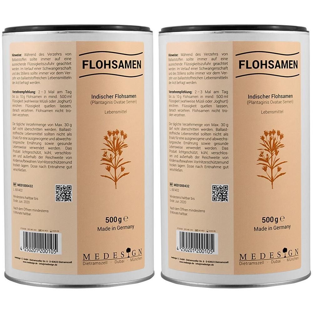 Flohsamen Indisch 99% 2x 2x500 g