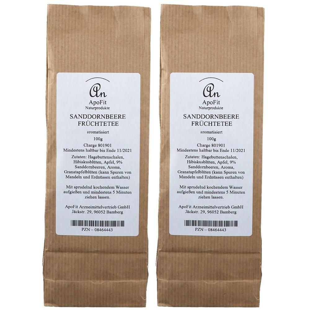 Sanddornbeeren Früchtetee aromatisiert 2x 2x100 g Tee