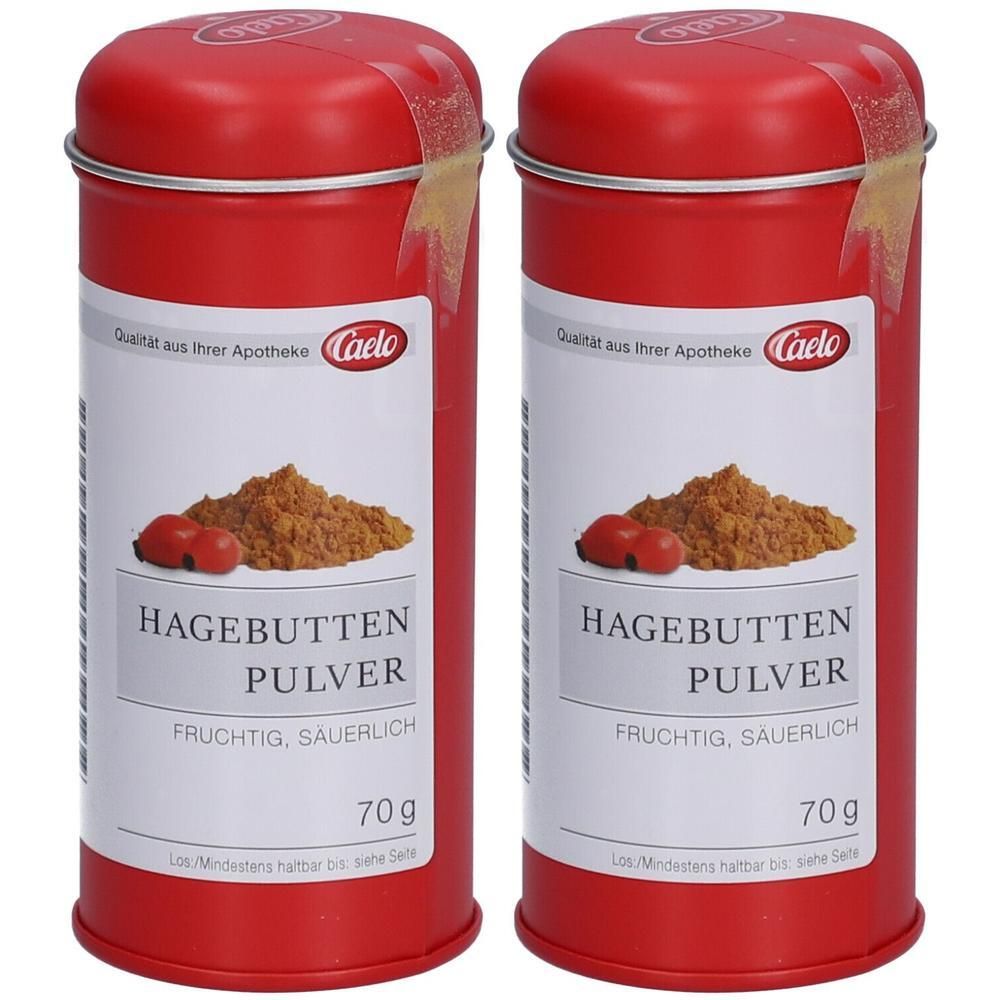Hagebutten Pulver Caelo HV-Packung Blechdose 2x 2x70 g