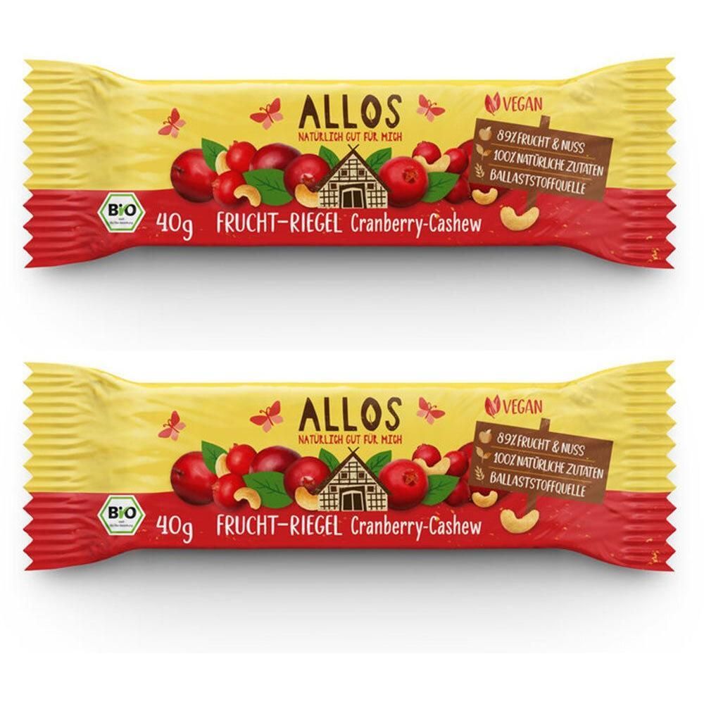 Allos Frucht-Riegel Cranberry Cashew Bio 2x 2x40 g