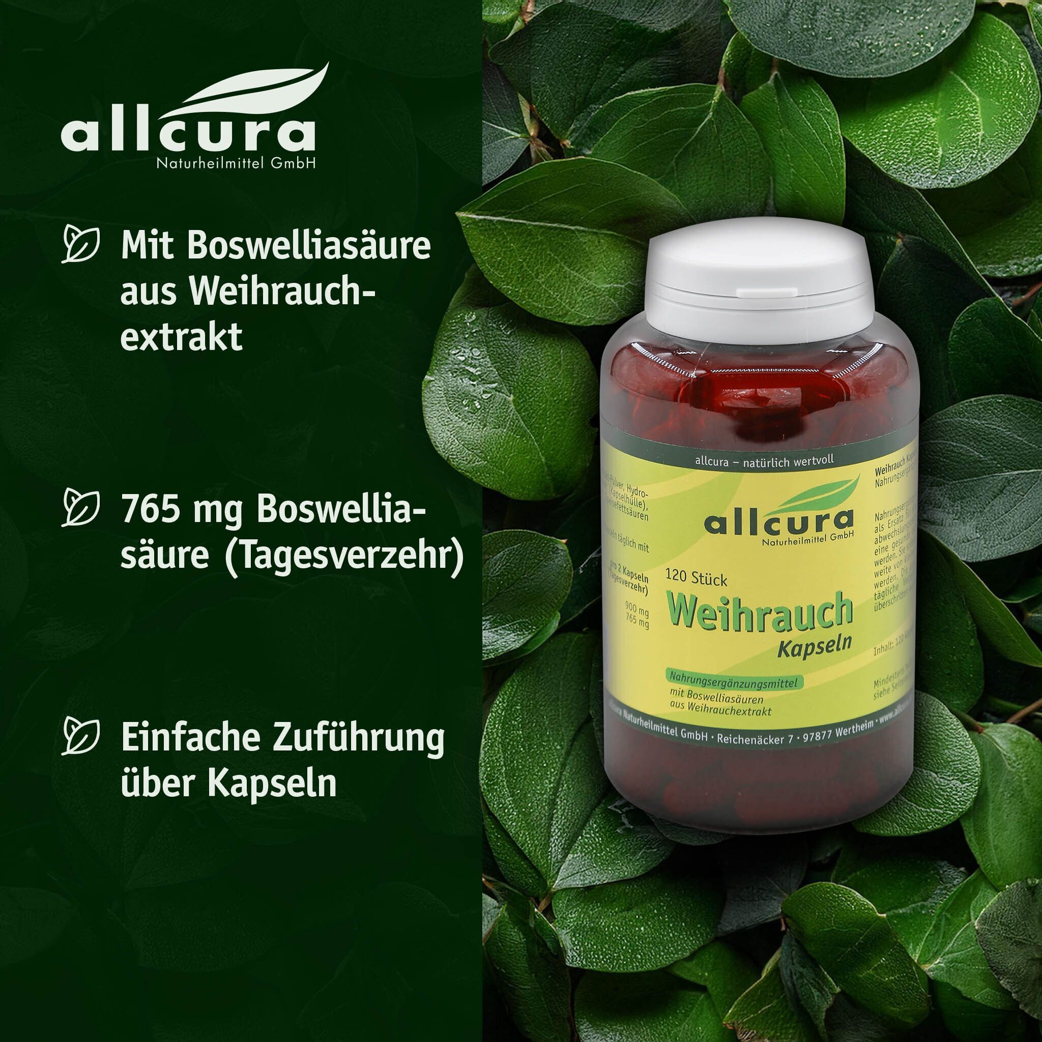 allcura Weihrauch Kapseln – mit Boswelliasäuren aus Weihrauchextrakt