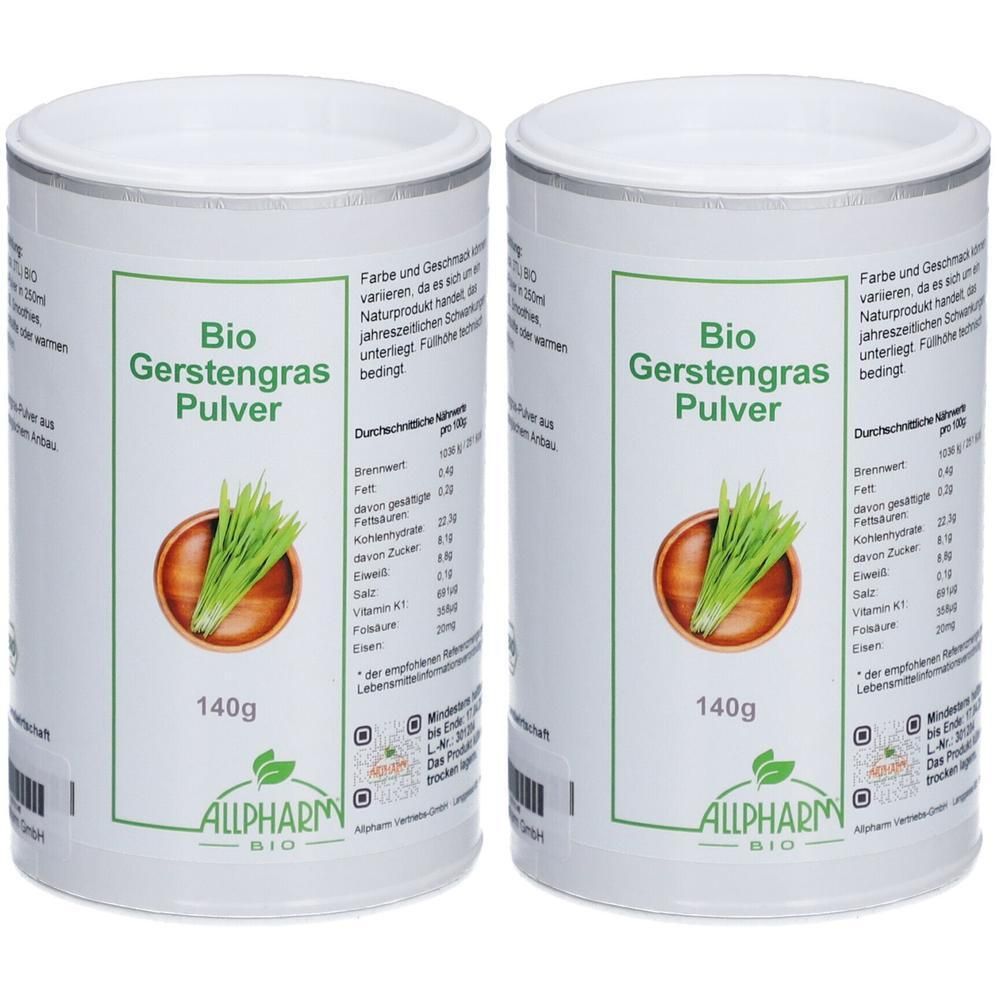 BIO Gerstengras Pulver Allpharm 2x 2x140 g